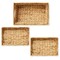 Casafield Set of 2 Water Hyacinth Storage Baskets with Handles - Woven Organizers for Bathroom, Laundry, Pantry, Office, Shelves